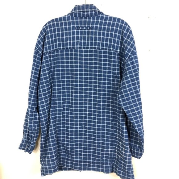 VICTORIA JONES WOMAN Denim Style Plaid Shacket Shirt Jacket Zip Up Size X - Picture 6 of 11